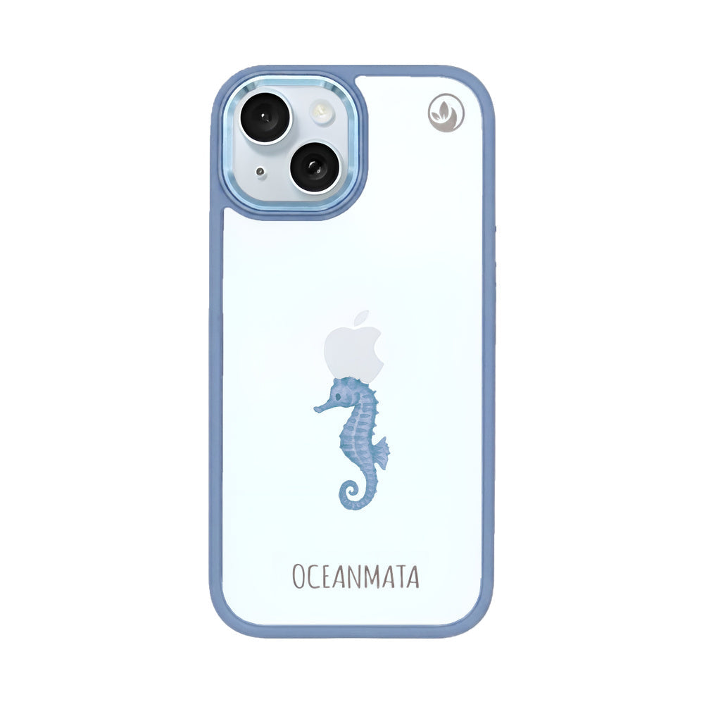 iPhone 15 Hülle - Seepferdchen weiß - "SeahorseTale" - nachhaltig