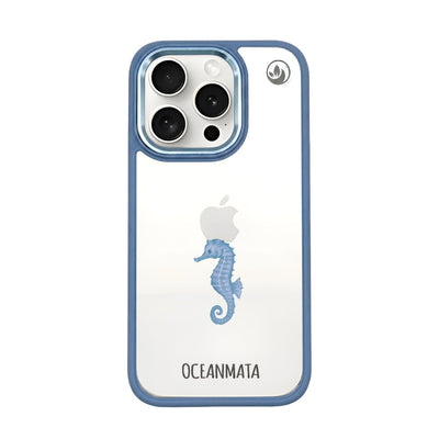 iPhone 15 pro Hülle - Seepferdchen weiß - "SeahorseTale" - nachhaltig