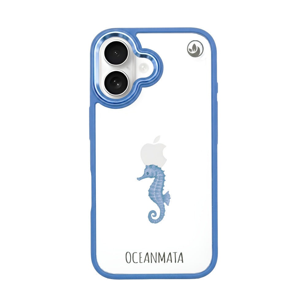 iPhone 16 Hülle - Seepferdchen weiß - "SeahorseTale" - nachhaltig