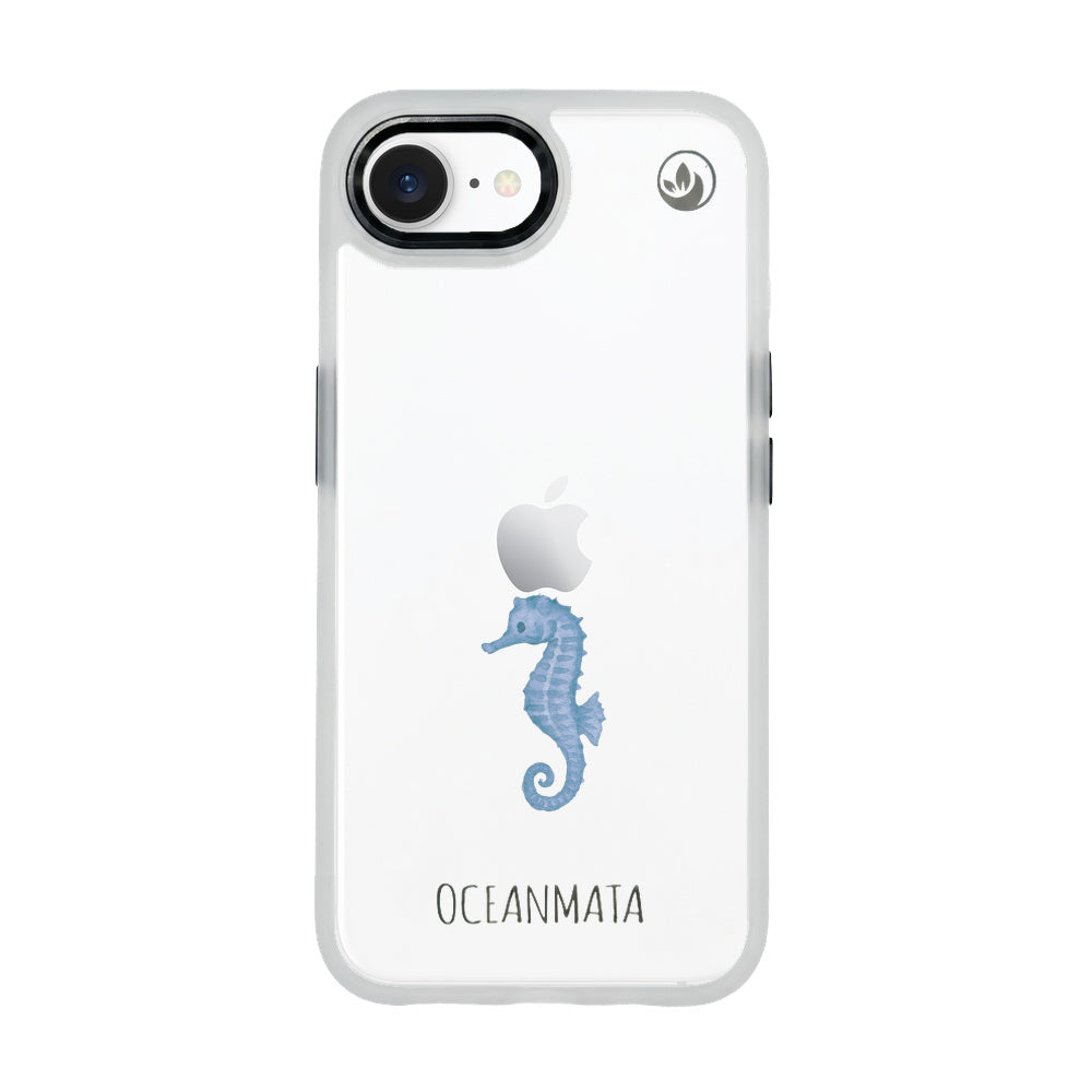 iPhone 16e/17e Hülle - Seepferdchen weiß - "SeahorseTale" - nachhaltig