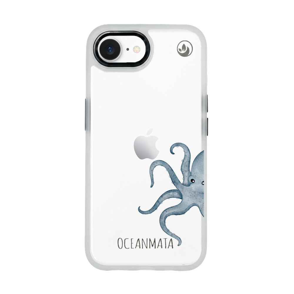 iPhone 16e/17e Hülle - Oktopus blau - "TentacleTheory" - nachhaltig