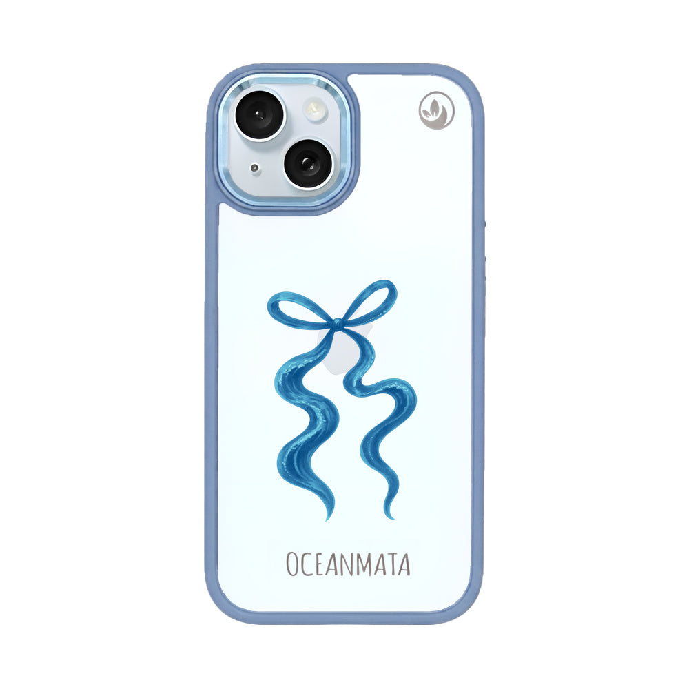 iPhone 15 Hülle - Schleife blau - "tideknot" - nachhaltig