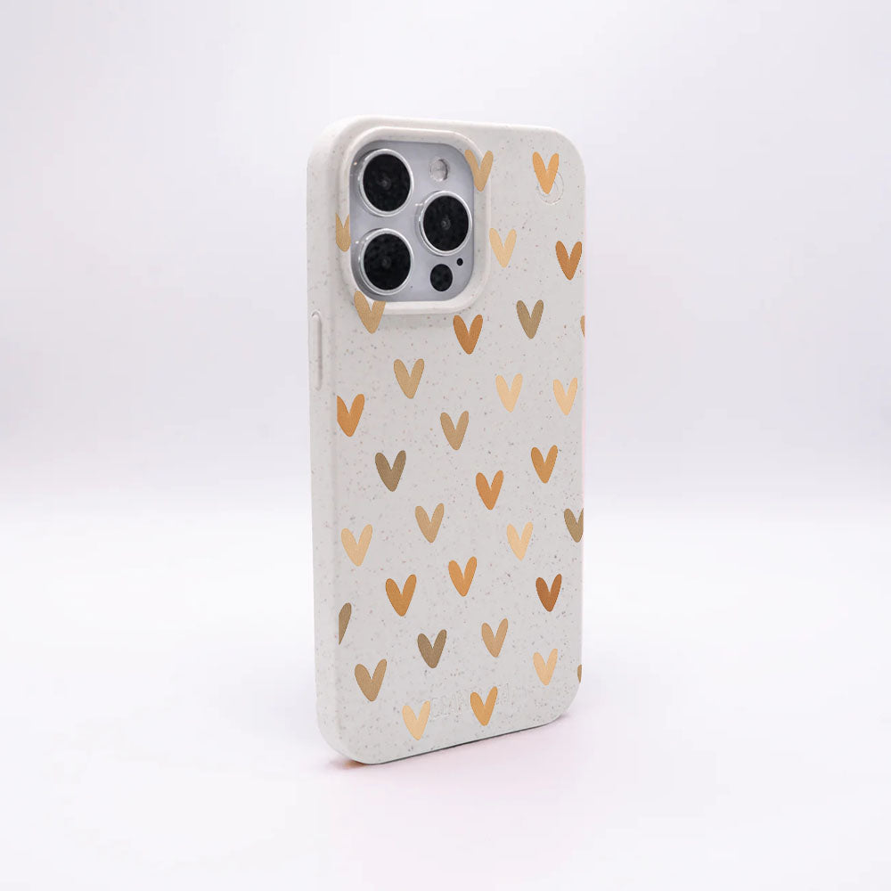 iPhone 14 pro Hülle - Herz weiß - "AutumnLove" - nachhaltig
