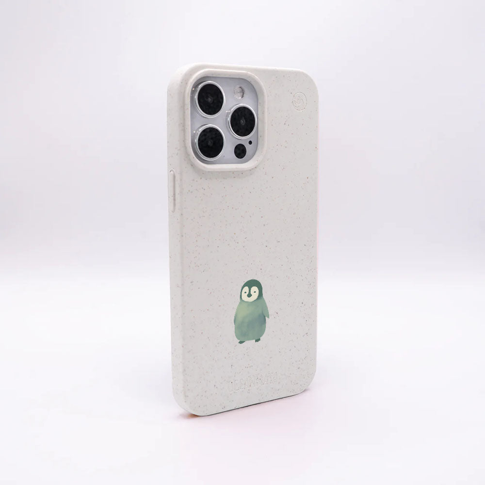 iPhone 13 pro Hülle - Pinguin weiß - "HappyPinguin" - nachhaltig