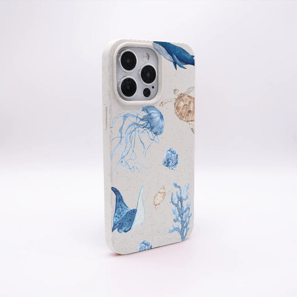 iPhone 13 mini Hülle - weiß Schildkröte - "SeaTurtle & Friends" - nachhaltig