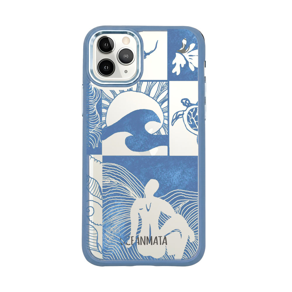 iPhone 11 pro Hülle - Line Art Ocean - "Waves of Balance" - nachhaltig