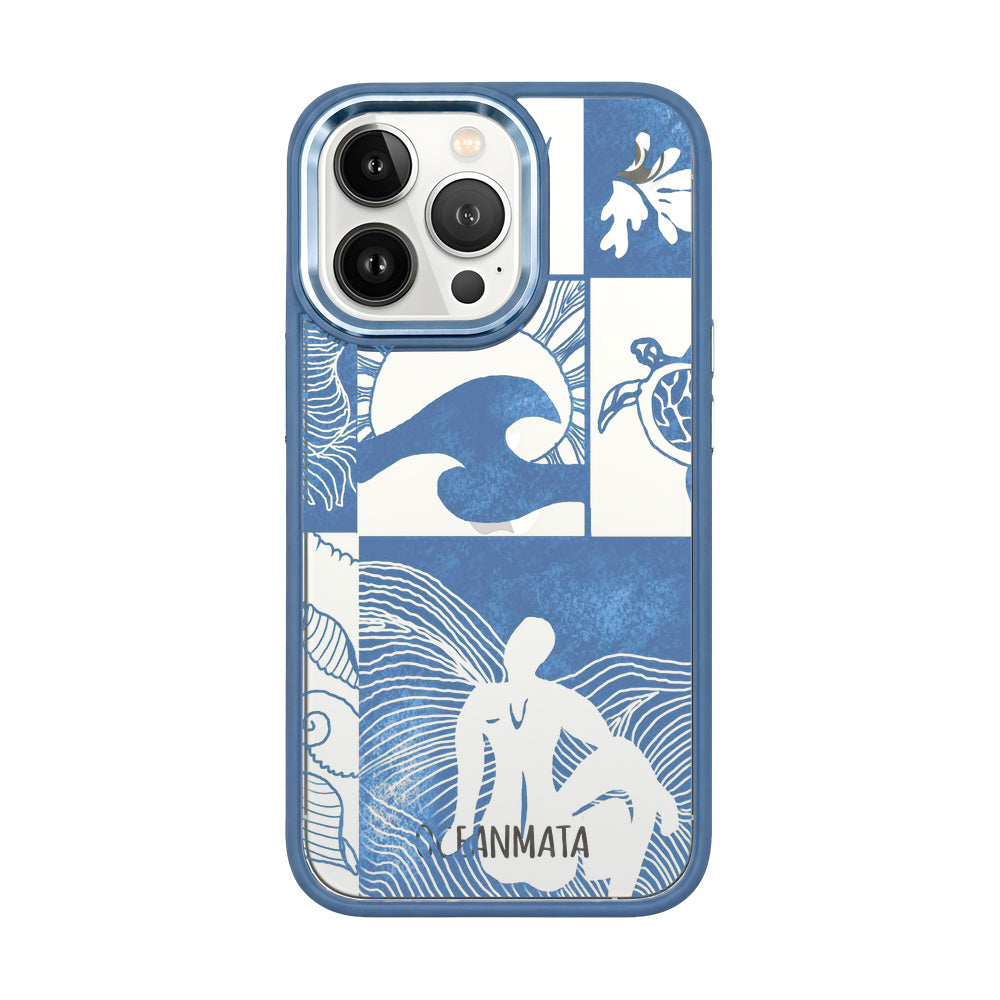 iPhone 13 pro Hülle - Line Art Ocean - "Waves of Balance" - nachhaltig