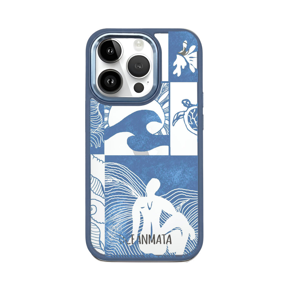 iPhone 14 pro Hülle - Line Art Ocean - "Waves of Balance" - nachhaltig
