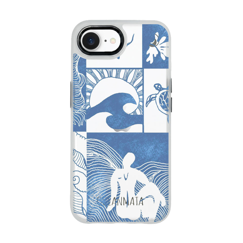 iPhone 16e/17e Hülle - Line Art Ocean - "Waves of Balance" - nachhaltig