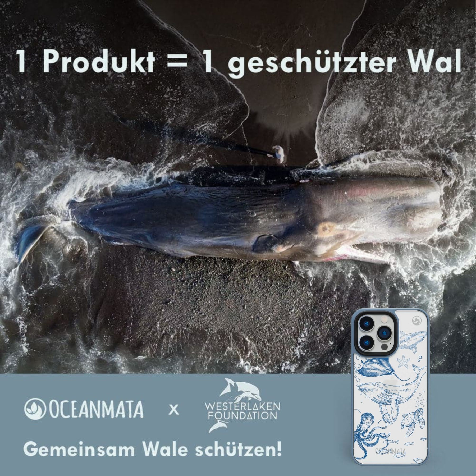 iPhone 11 pro max Hülle - Wal blau - "WhaleLife" - nachhaltig