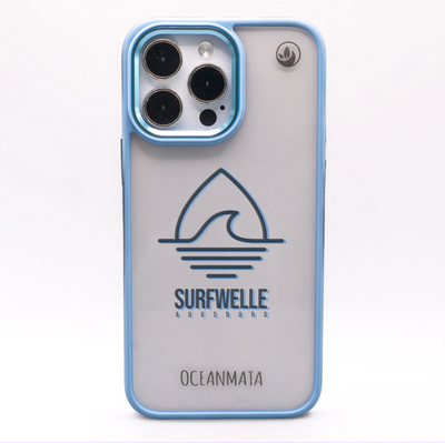 iPhone 16 pro max Hülle - Surfwelle blau - "Surfwelle Augsburg" - nachhaltig
