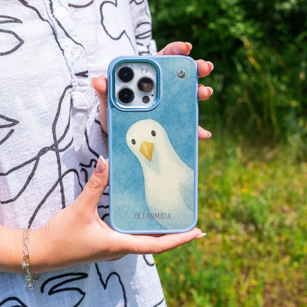 iPhone 13 pro max Hülle - Möwe blau - "Seagull" - nachhaltig