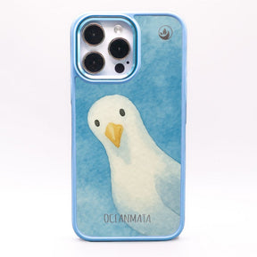 iPhone 16 Hülle - Möwe blau - "Seagull" - nachhaltig