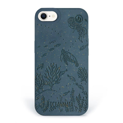 iPhone 16e/17e Hülle 'TURTLE Family' - blau - nachhaltig
