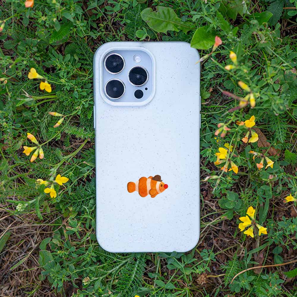iPhone 16 pro Hülle - Clownfisch weiß - "Mr.Clown-Fish" - nachhaltig
