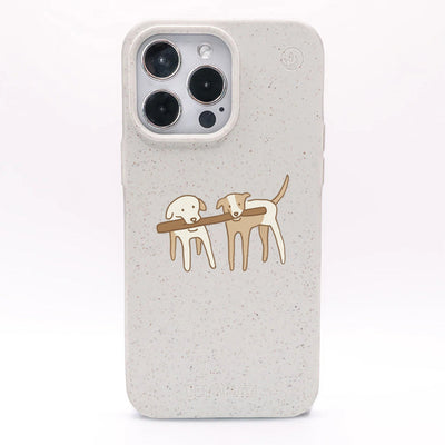 iPhone 14 pro max Hülle - Hunde weiß - "Wuff" - nachhaltig
