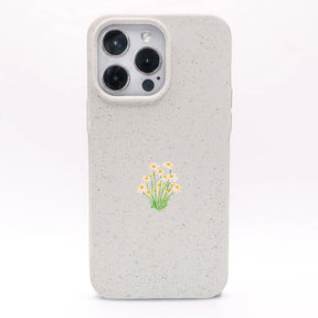 iPhone 15 pro Hülle - Blumen weiß - "Daisy" - nachhaltig