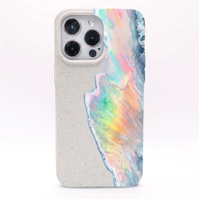 iPhone 17 pro max Hülle - Regenbogen Welle weiß - "WaveOfPride" - nachhaltig