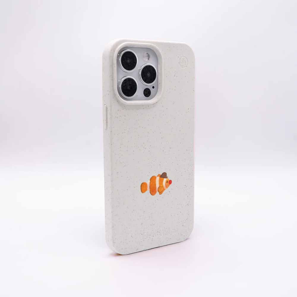 iPhone 15 pro Hülle - Clownfisch weiß - "Mr.Clown-Fish" - nachhaltig