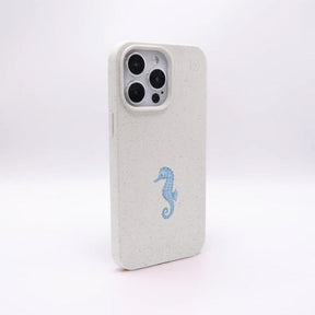 iPhone 13 pro Hülle - Seepferdchen weiß - "SeahorseTale" - nachhaltig