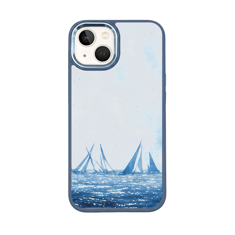 iPhone 13 Hülle - segeln blau - "BlueHorizon" - nachhaltig