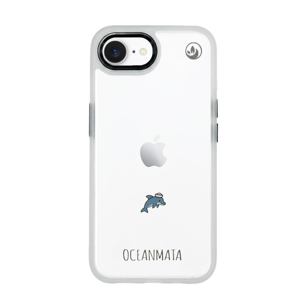 iPhone 16e/17e Hülle - Delfin blau - "Captain Dolphin" - nachhaltig