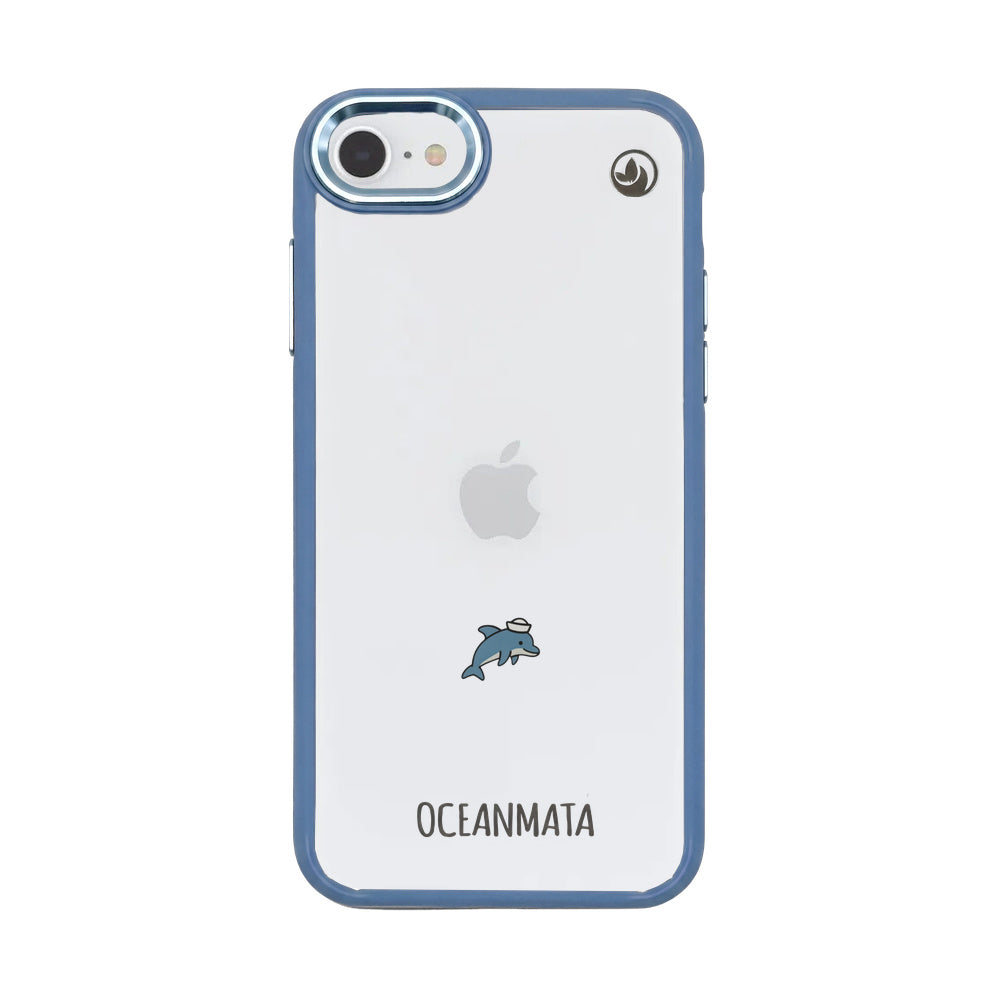 iPhone 6/6S/7/8/SE(2020)/SE(2022) Hülle - Delfin blau - "Captain Dolphin" - nachhaltig