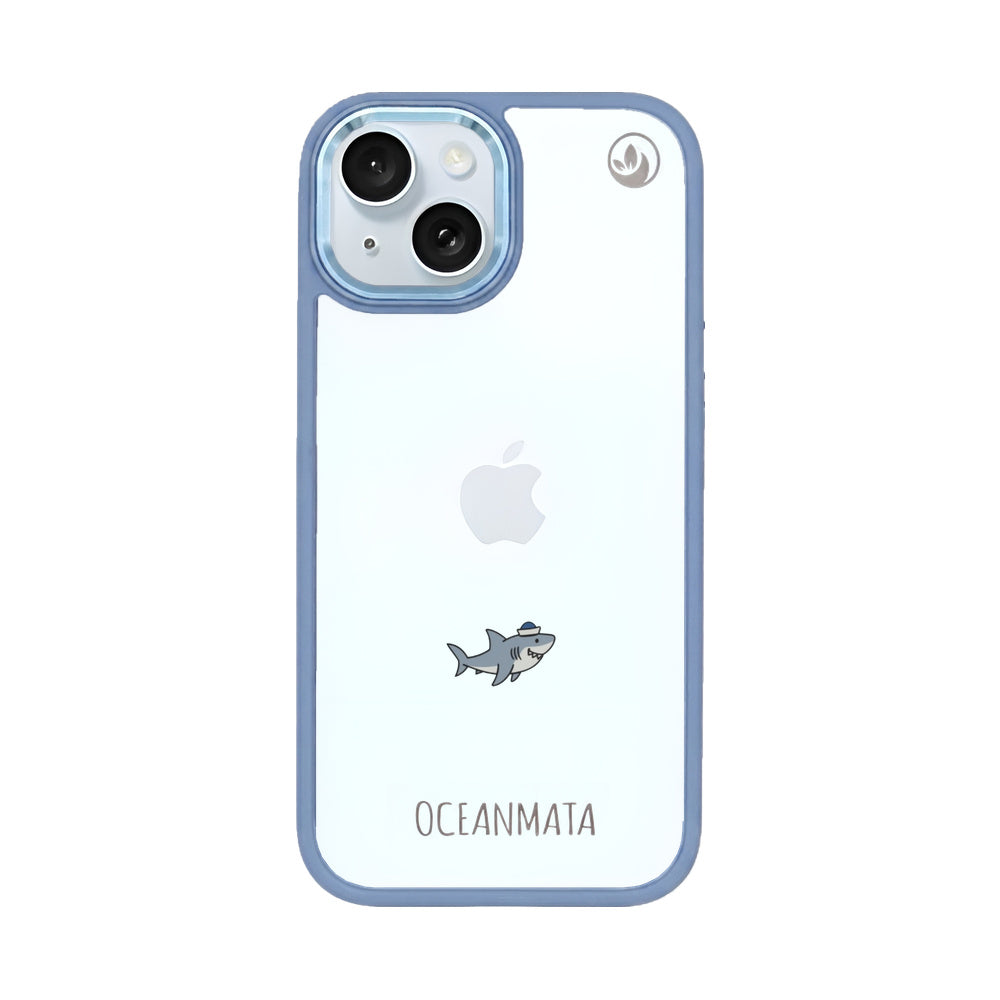 iPhone 15 Hülle - Hai blau - "Captain Shark" - nachhaltig
