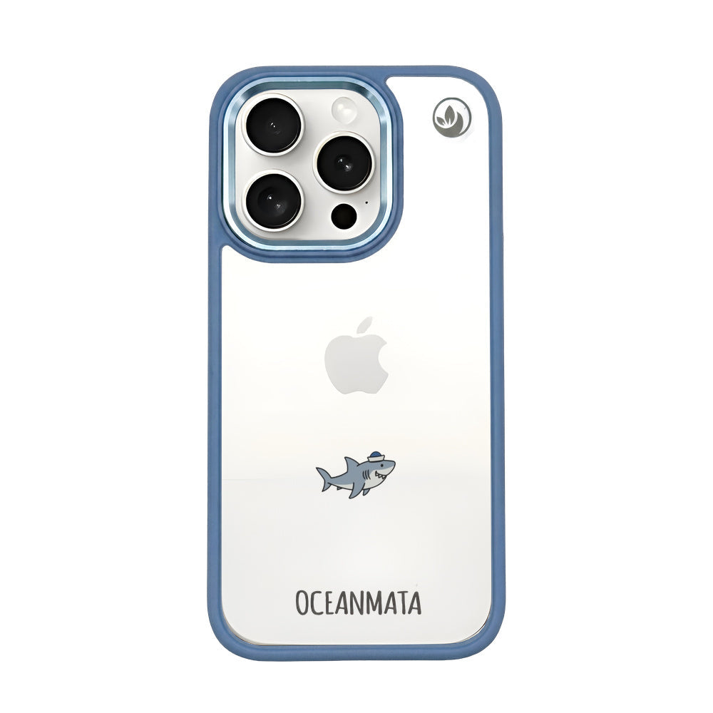 iPhone 15 pro Hülle - Hai blau - "Captain Shark" - nachhaltig
