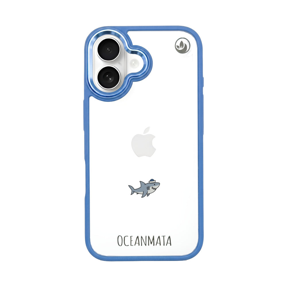 iPhone 16 Hülle - Hai blau - "Captain Shark" - nachhaltig