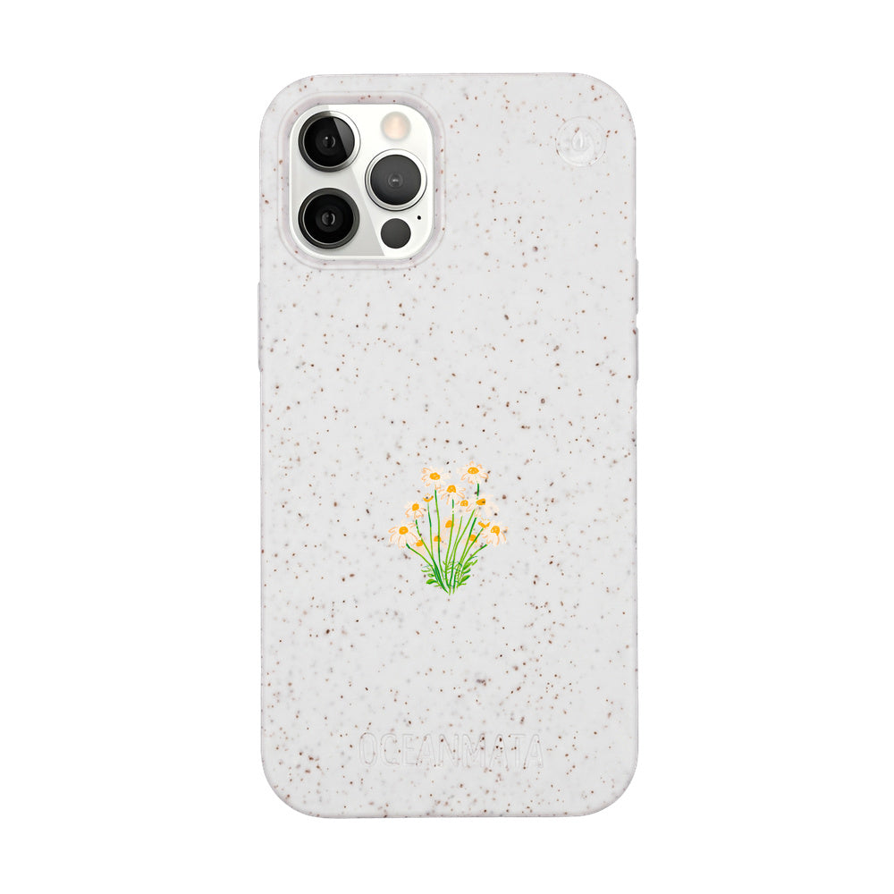 Biologisch abbaubare Handyhülle iPhone 12 pro / iPhone 12 Daisy — kompostierbar — Vorderseite