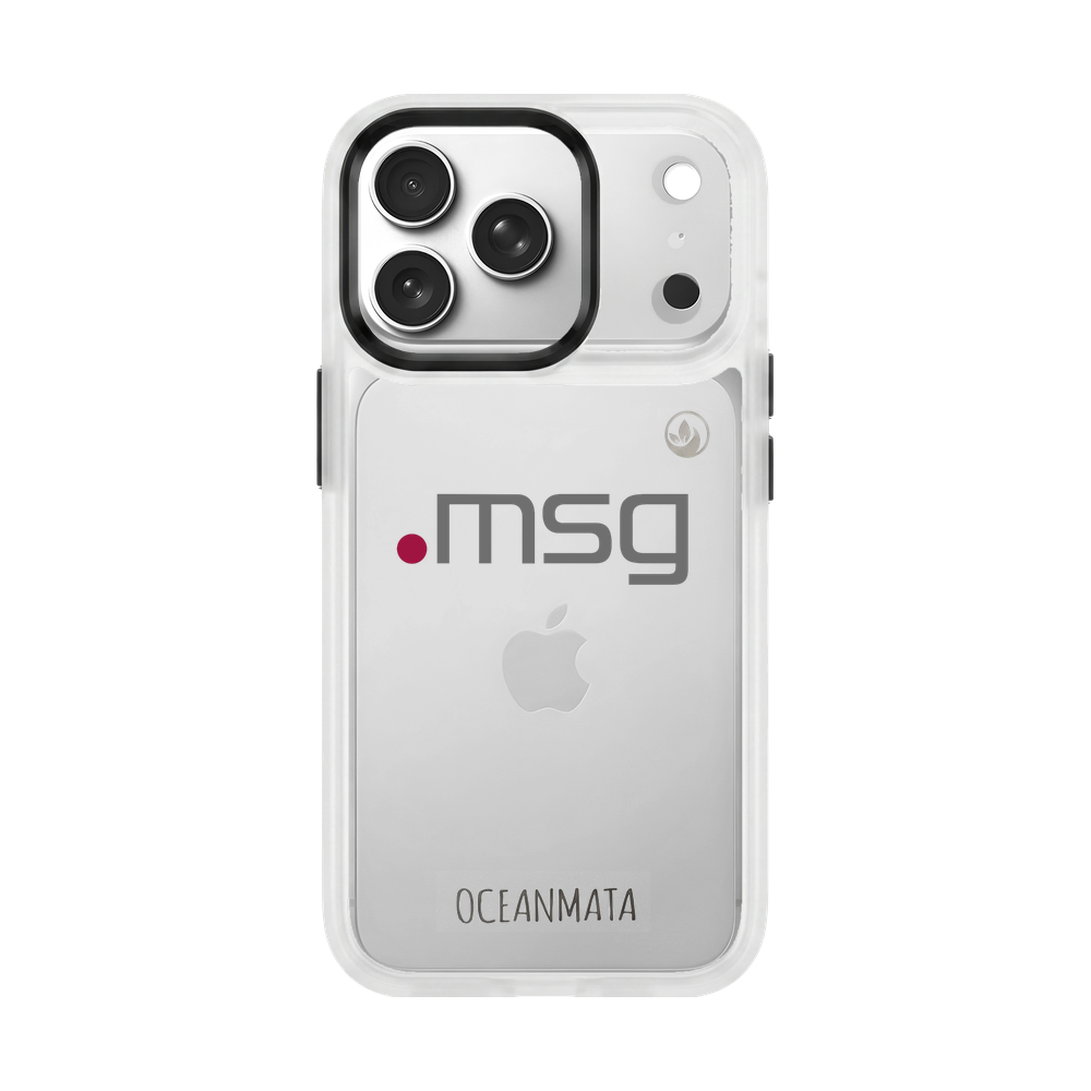 msg systems ag × OceanMata Hülle Clear – iPhone 17 pro (Muster)