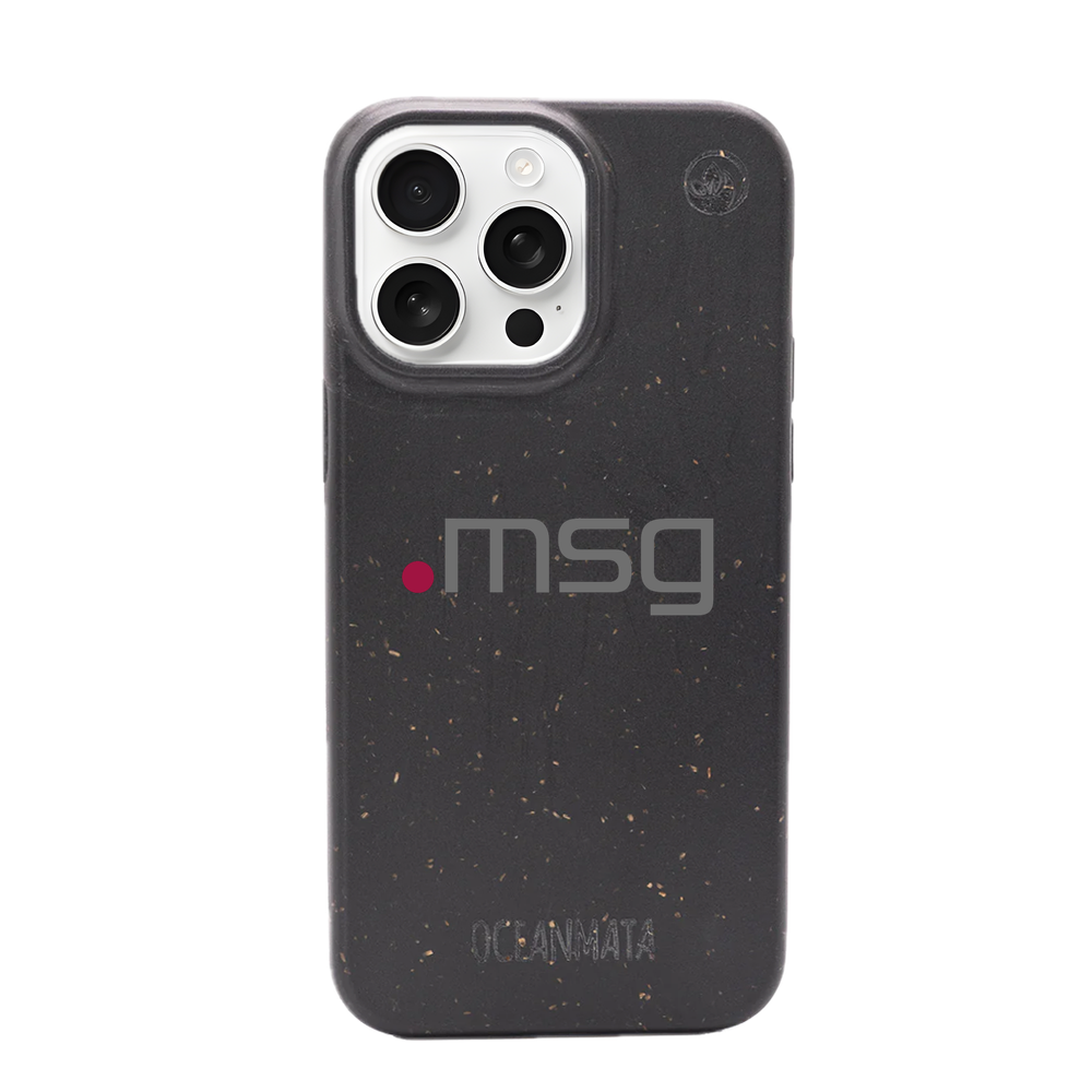 msg systems ag × OceanMata Hülle Schwarz – iPhone 17 Air (Muster)