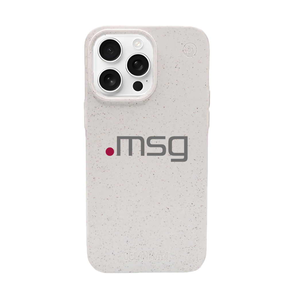 msg systems ag × OceanMata Hülle Weiß – iPhone 12 mini (Muster)
