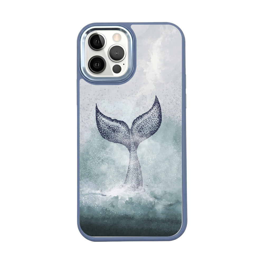 iPhone 12 pro / iPhone 12 Hülle - Delfin blau - "Dolphin" - nachhaltig