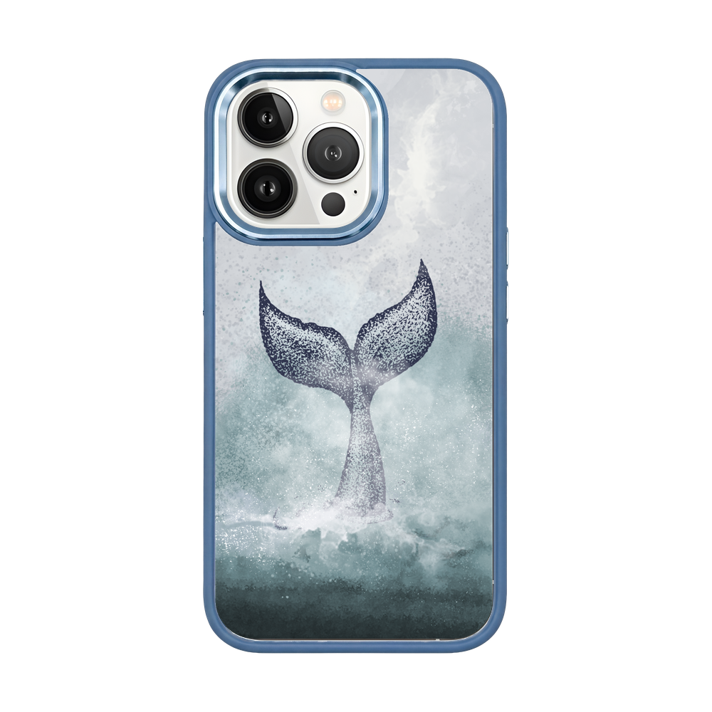 iPhone 13 pro max Hülle - Delfin blau - "Dolphin Twins" - nachhaltig