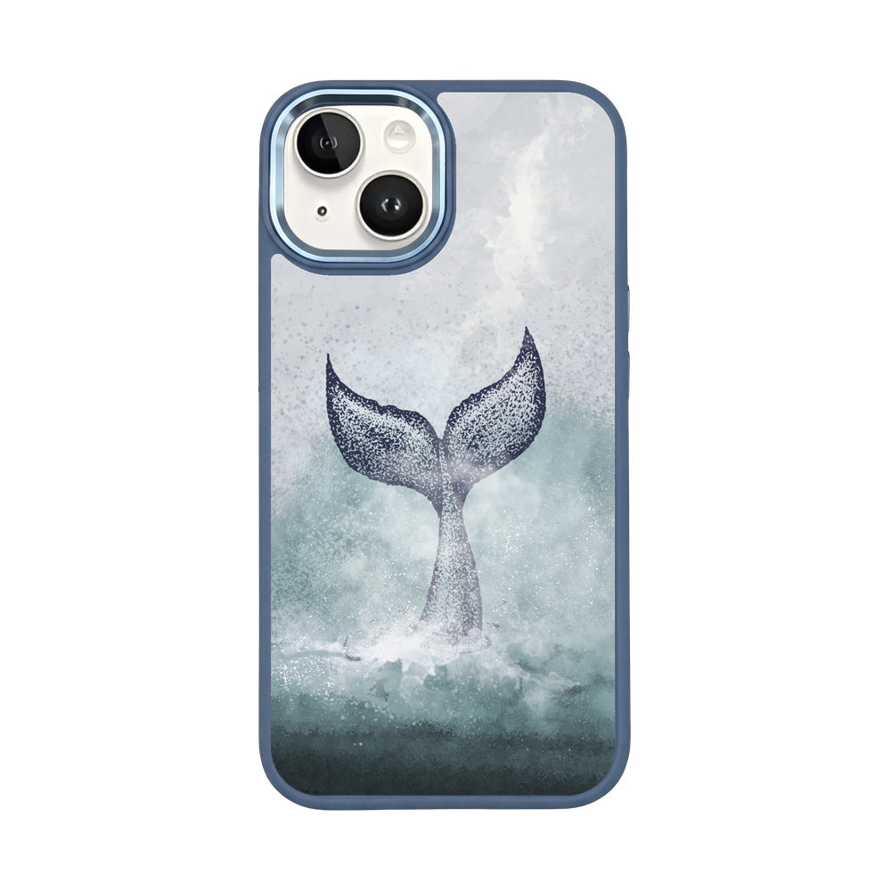 iPhone 14 Hülle - Delfin blau - "Dolphin" - nachhaltig