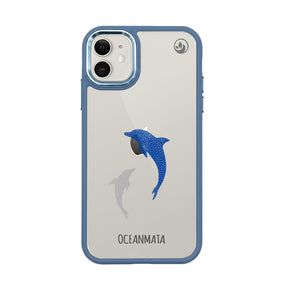 iPhone 11 Hülle - Delfin blau - "Dolphin Twins" - nachhaltig