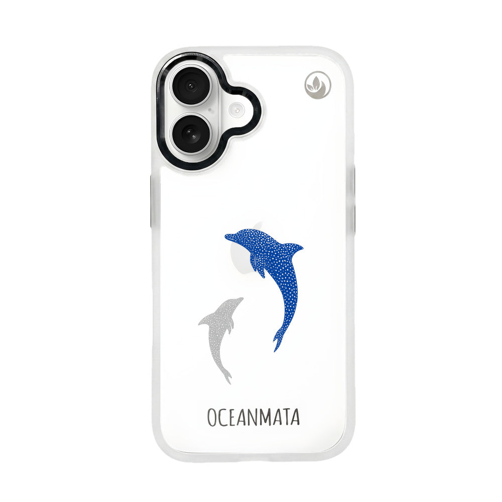 iPhone 17 Hülle - Delfin blau - "Dolphin Twins" - nachhaltig