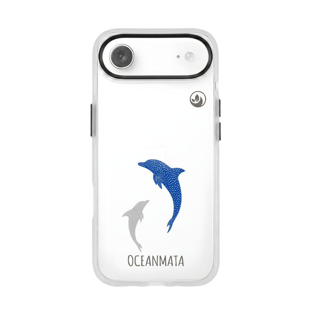 iPhone 17 Air Hülle - Delfin blau - "Dolphin Twins" - nachhaltig
