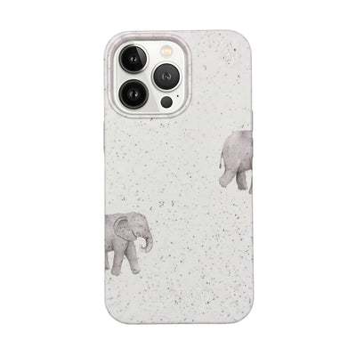 iPhone 13 pro Hülle - Elefant weiß - "Ele-Fant" - nachhaltig