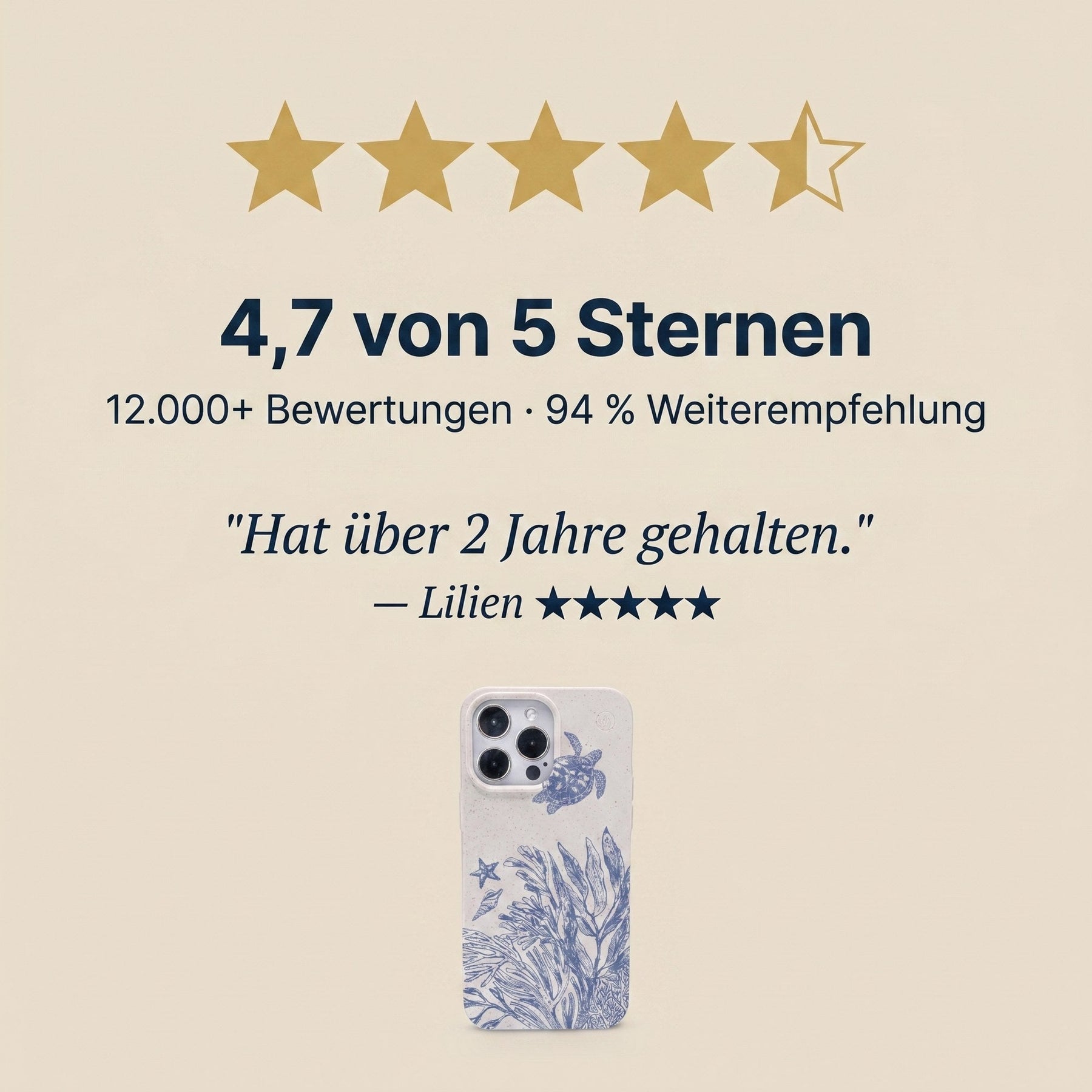 Biologisch abbaubare Handyhülle iPhone 17 Mantawave — kompostierbar — Bewertungen
