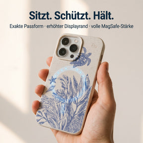 Biologisch abbaubare Handyhülle iPhone 17 Mantawave — kompostierbar — Passform & MagSafe
