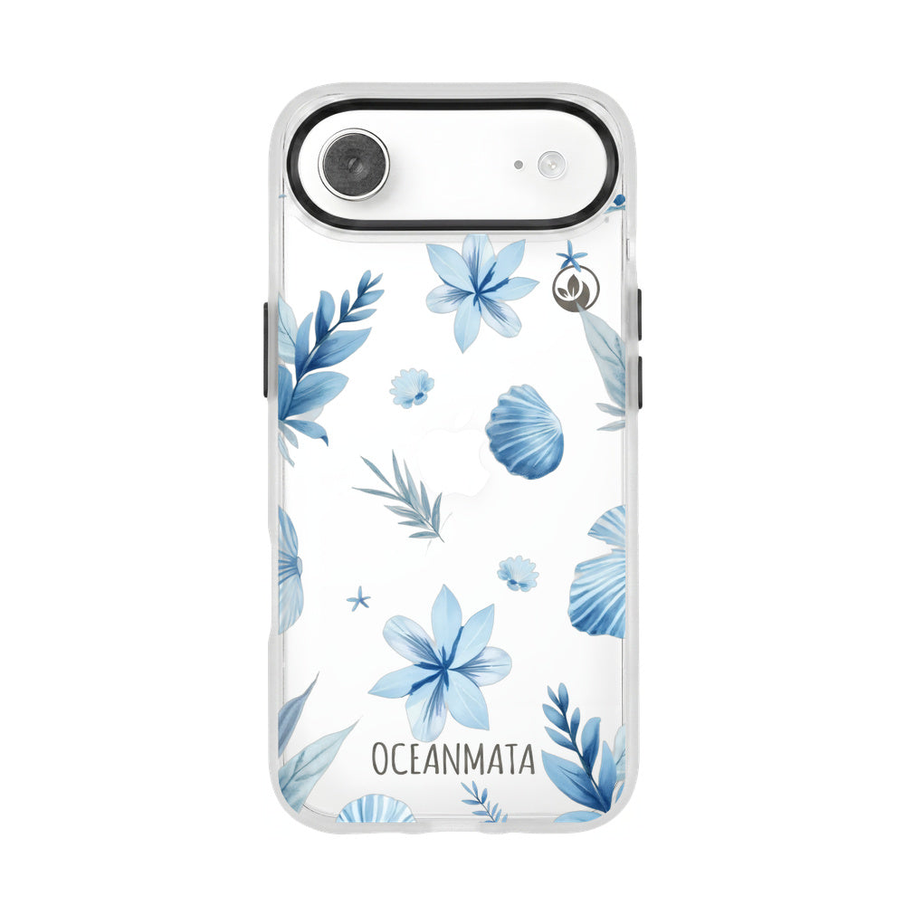 iPhone 17 Air Hülle - Blumen blau - "Flowers & Shells" - nachhaltig