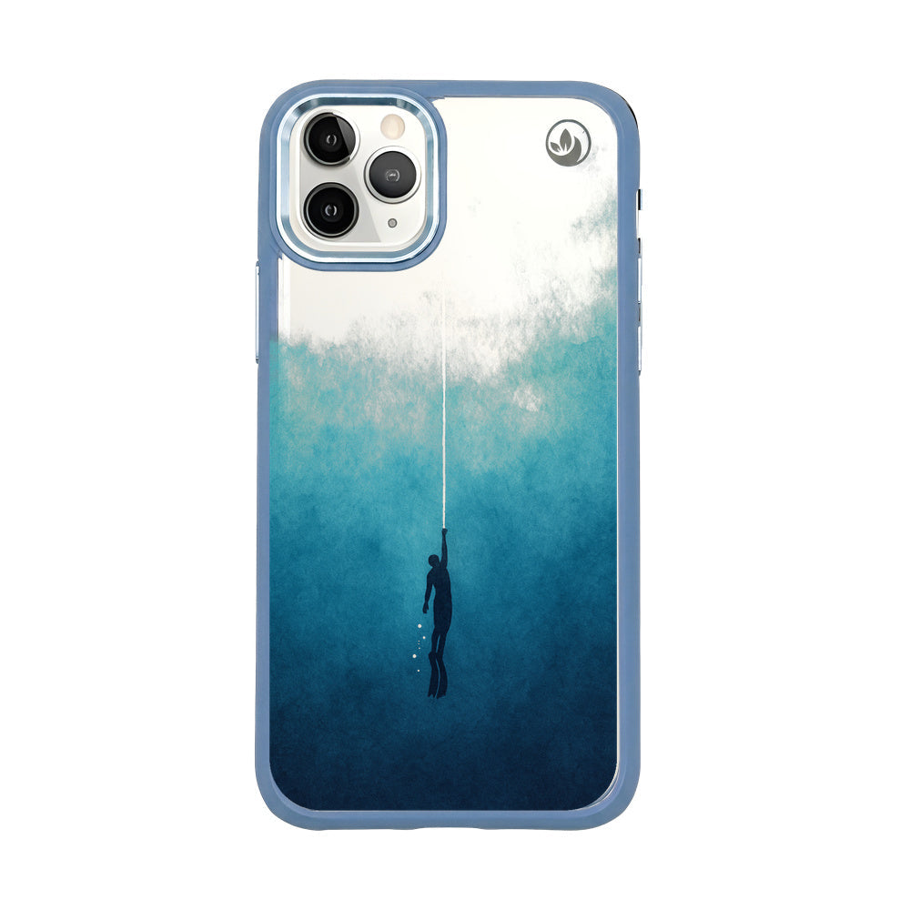 iPhone 11 pro Hülle - Freedive blau - "Freedive" - nachhaltig