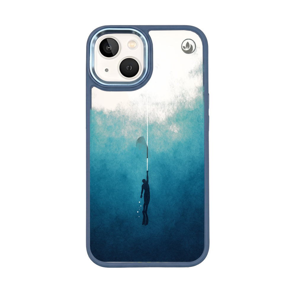 iPhone 13 Hülle - Freedive blau - "Freedive" - nachhaltig