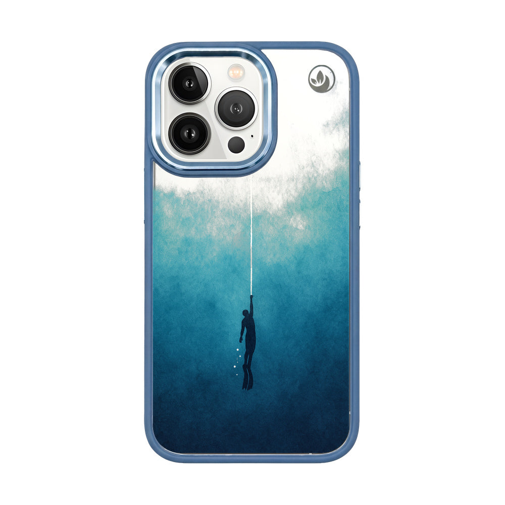 iPhone 13 pro Hülle - Freedive blau - "Freedive" - nachhaltig