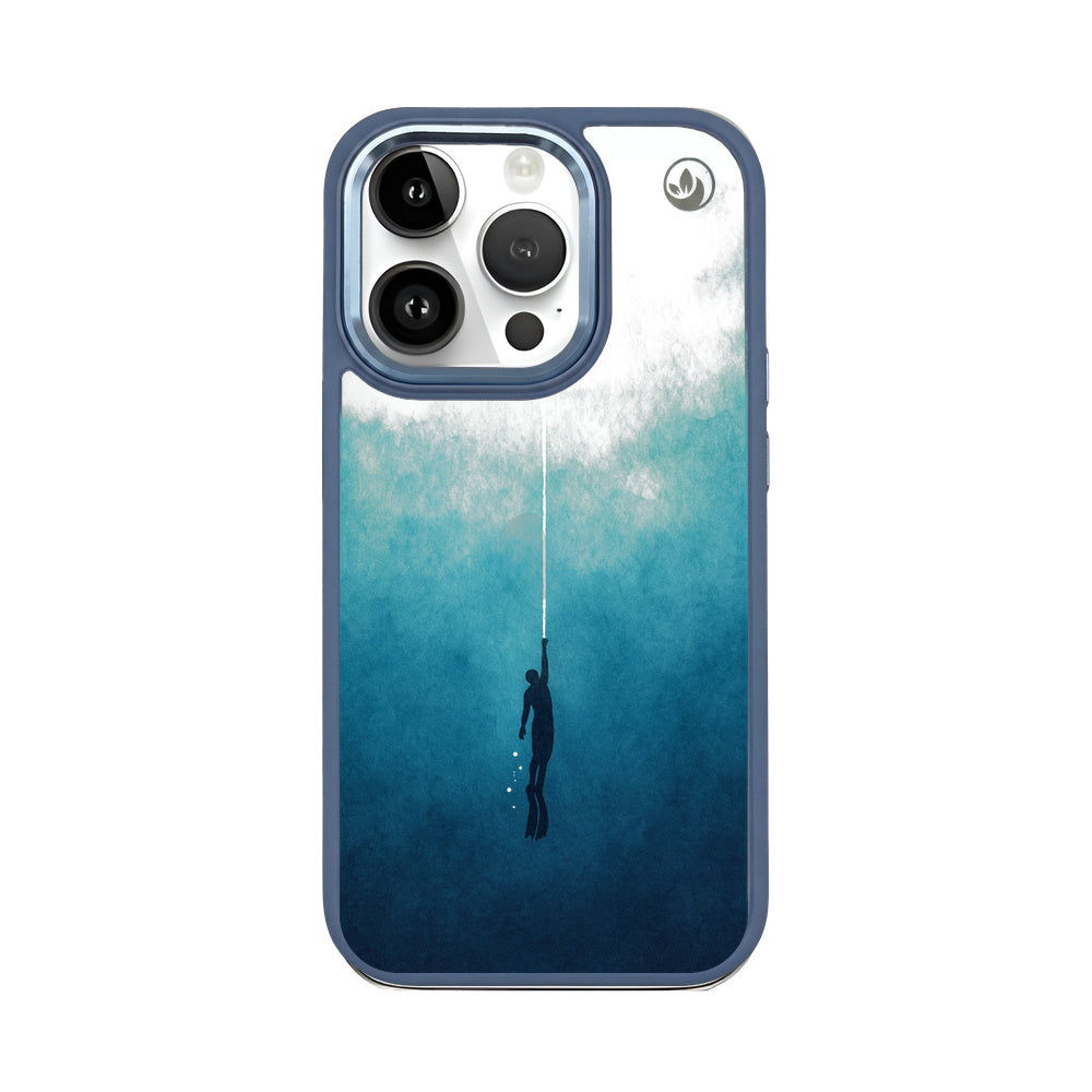 iPhone 14 pro max Hülle - Freedive blau - "Freedive" - nachhaltig