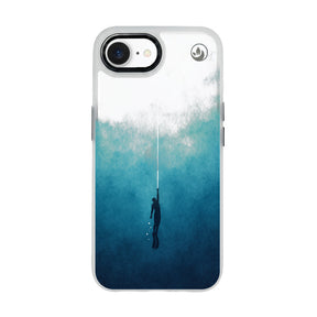 iPhone 16e/17e Hülle - Freedive blau - "Freedive" - nachhaltig
