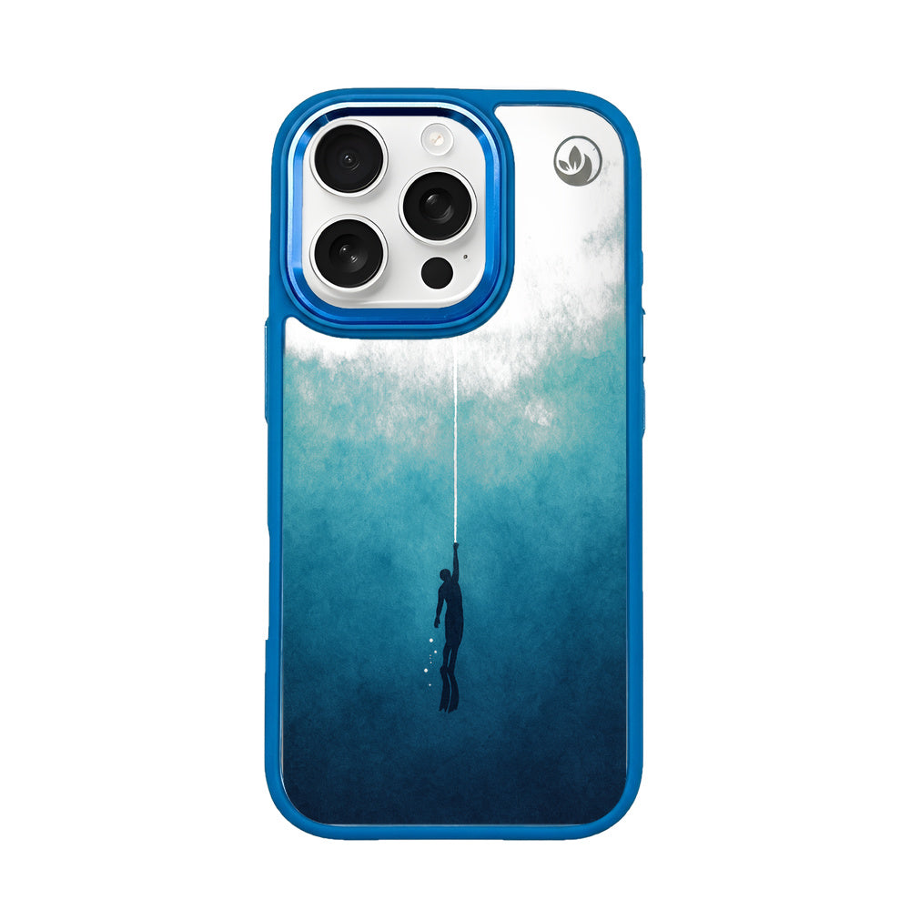 iPhone 16 pro Hülle - Freedive blau - "Freedive" - nachhaltig